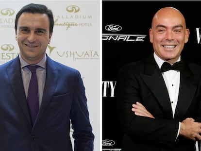 De izquierda a derecha Abel Matutes Prats y Enrique Sarasola propietarios de grupos hoteleros.