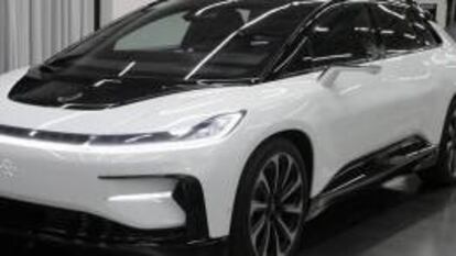 Coche eléctrico de lujo FF91, de Faraday Future, en su sede de Gardena (California, EE UU).