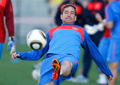 Raúl Meireles, durante un entrenamiento con Portugal