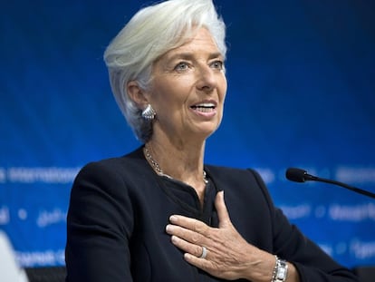 Christine Lagarde, el pasado octubre en las reuniones del Fondo en Perú.