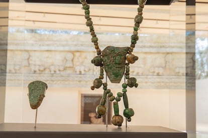 Mayan necklace that belonged to a government official, found in Chichén Itzá, Yucatán. 
