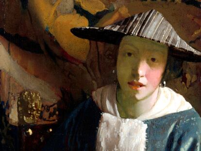 Fotografía cedida por la National Gallery of Art donde se muestra la obra 'Muchacha con flauta', atribuida al pintor neerlandés Johannes Vermeer.