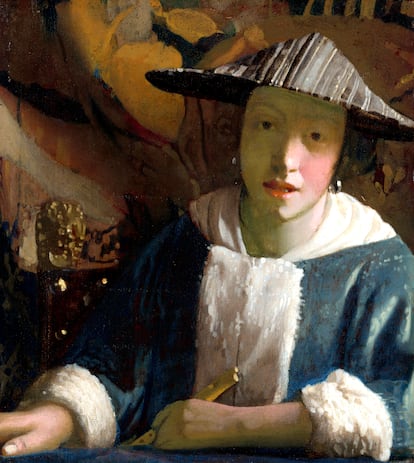 Imagen cedida por la National Gallery of Art de Washington de la obra 'Girl with a flute' (Muchacha con flauta) atribuida hasta ahora al pintor neerlandés Johannes Vermeer. El museo ha concluido que en realidad su autor es un pintor de su entorno.