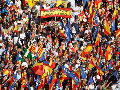 Protest in Madrid against amnesty for Catalan separatists.