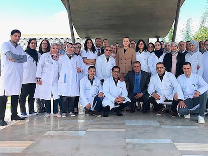 La princesa Lalla Salma en su visita al centro oncológico de Beni Mellal, la pasada semana.