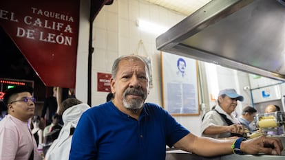 Mario Hernández, owner of the El Califa de León taqueria, on March 14, in Mexico City.