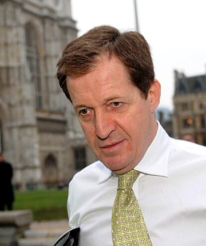 Alastair Campbell, ex jefe de prensa de Blair, a su llegada al Parlamento británico.