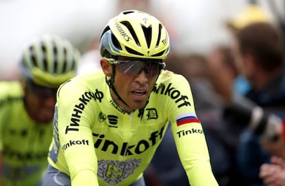 Alberto Contador durante la segunda etapa. 