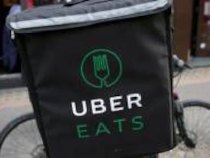 Bici de reparto de Uber Eats en Londres.