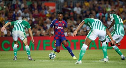 Ansu Fati, la noche de su primera actuación en el primer equipo del Barcelona ante el Betis.