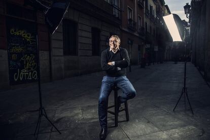 Michael Robinson, durante una entrevista en la calle de Cervantes de Madrid en 2019.