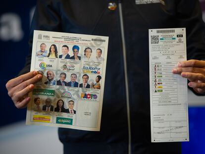 Tarjetón oficial de las elecciones presidenciales en Colombia del próximo 29 de mayo.