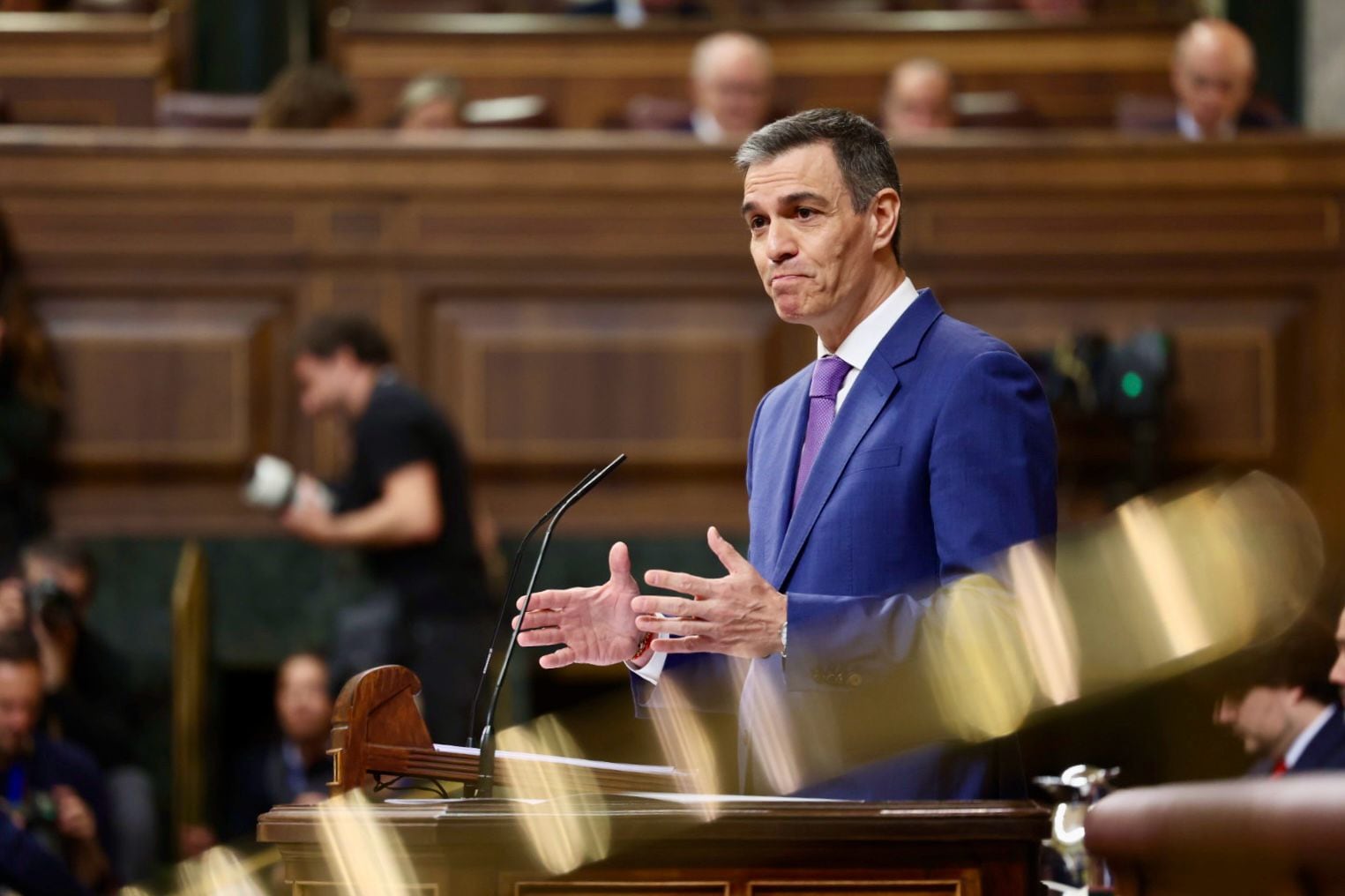 Pedro Sánchez, durante su intervención en el Congreso.