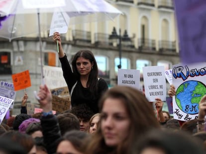 Concentración del pasado 8 de marzo, Día Internacional de la Mujer, en la puerta del Sol de Madrid.