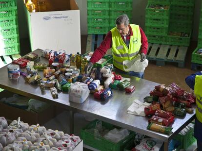 Recogida de productos para el Banco de Alimentos en Colmenar Viejo, en 2015.