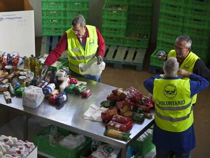 Recogida de productos para el Banco de Alimentos en Colmenar Viejo, en 2015.