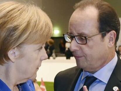 La canciller alemana, Angela Merkel, y el presidente franc&eacute;s, Francois Hollande. 
