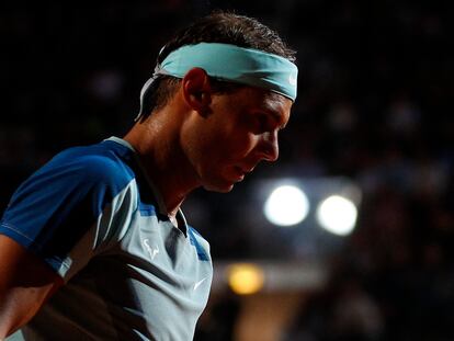 Nadal, durante el partido del jueves contra Shapovalov en el Foro Itálico de Roma.