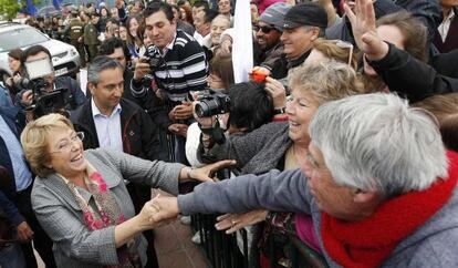 Bachelet, en un acto de campaña en Valparaíso.
