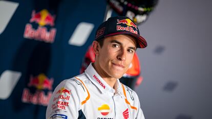 Marc Márquez, durante la rueda de prensa del pasado 28 de mayo en el Circuito de Mugello (Italia)