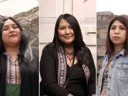 Lourdes Aparición, Leda Quintana y Gloria Alvitres Aliaga.