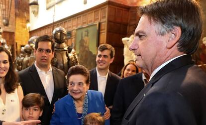 Bolsonaro durante visita ao Instituto Ricardo Brennand, em Pernambuco. 