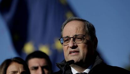 Quim Torra, en la seva intervenció després de l'ofrena floral a Francesc Macià.