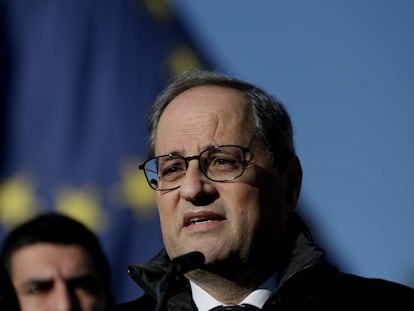 Quim Torra, en la seva intervenció després de l'ofrena floral a Francesc Macià.