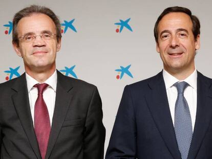 Jordi Gual y Gonzalo Gortazar, presidente y consejero delegado de CaixaBank.