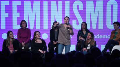 La ministra de Igualdad, Irene Montero, este sábado en Madrid.