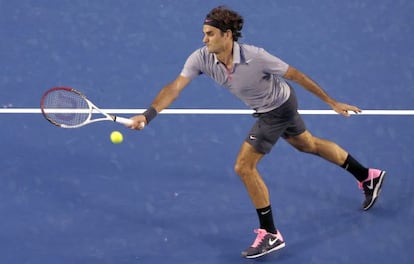 Federer, en el duelo ante Davydenko.