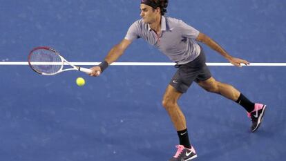 Federer, en el duelo ante Davydenko.