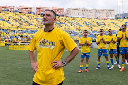 García Pimienta, en su despedida como entrenador de Las Palmas a la conclusión del último partido de LaLiga.