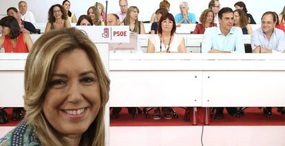 Susana Díaz, en primer plano en el comité federal del PSOE.