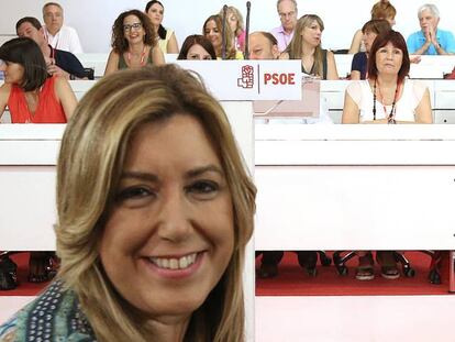 Susana D&iacute;az, en primer plano en el comit&eacute; federal del PSOE.