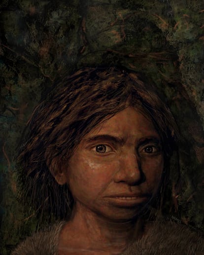 Reconstrucción artística del rostro de la muchacha denisovana.