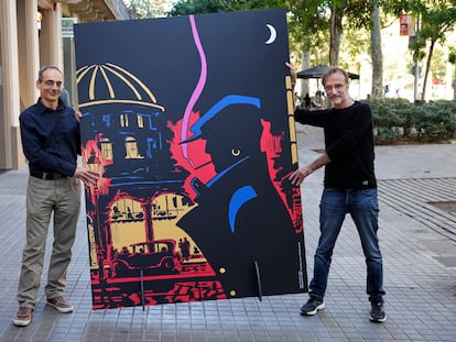 El guionista Juan Díaz Canales i el dibuixant Rubén Pellejero (d) presenten "Nocturno berlinés".