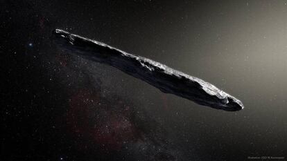 Recriação de 'Oumuamua'