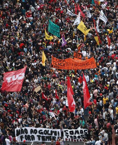 La manifestación recorrió los casi cinco kilómetros que separan la Avenida Paulista de Faria Lima, otra plaza que conecta puntos neurálgicos de São Paulo
