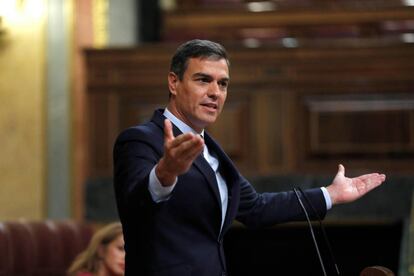 Pedro Sánchez, en el Congreso.