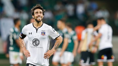 Jorge Valdivia durante un partido en la Copa Libertadores de 2018, en São Paulo, Brasil.