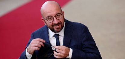 El presidente del Consejo Europeo, Charles Michel, esta tarde en Bruselas.