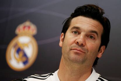 Santiago Solari, durante la rueda de prensa previa al primer clásico de Copa del Rey.