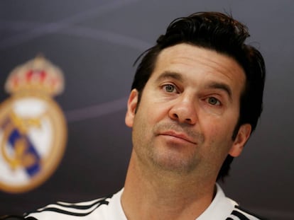 Santiago Solari, durante la rueda de prensa previa al primer clásico de Copa del Rey.