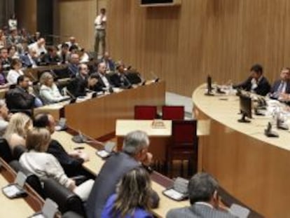 Rubalcaba, en la reunión del Grupo Parlamentario Socialista en el Congreso.