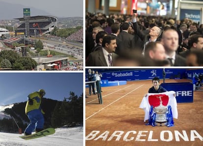 El Circuit de Montmeló, el Mobile World Congress, l'estació d'esquí de la Molina i el guanyador de Trofeu Godó 2015.