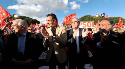 Mitin de cierre de campaña del PSOE celebrado en Madrid.