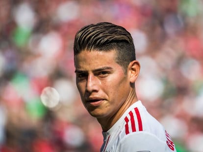 El colombiano James Rodríguez durante un partido del Bayern Múnich.