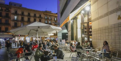 Terrazas en el centro de Barcelona.