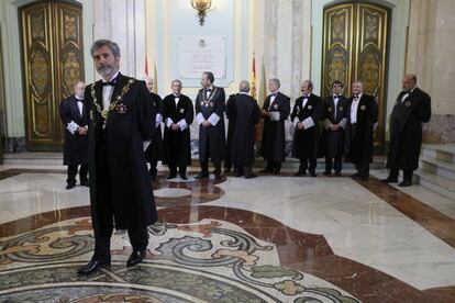 El presidente del Consejo General del Poder JUdicial y dle Tribunal Supremo, en prier plano, en la apertura del año judicial el pasado 10 de septiembre. 